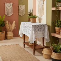 Nappes de table en dentelle blanche
