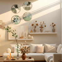 Lot de 4 décorations murales en bois