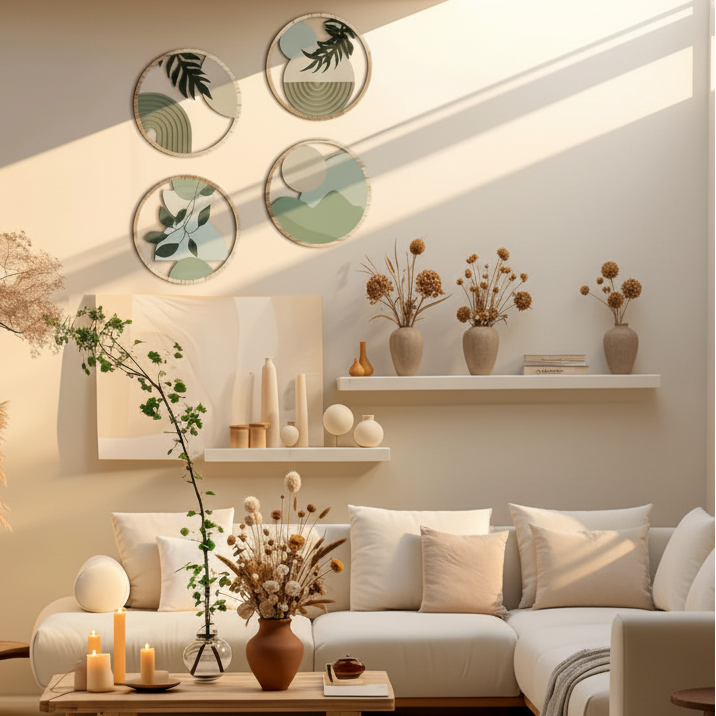 Lot de 4 décorations murales en bois