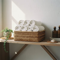 Panier en osier tressé