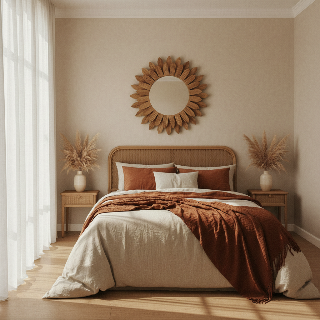 Miroir tournesol en bois