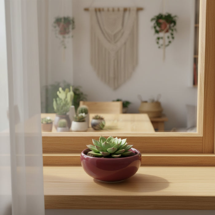Mini-jardinières en céramique craquelée