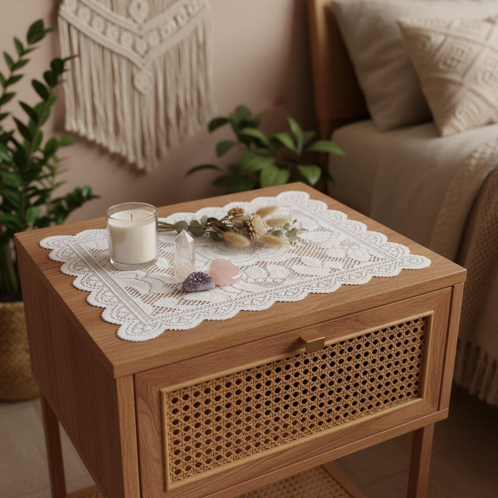Nappes de table en dentelle blanche