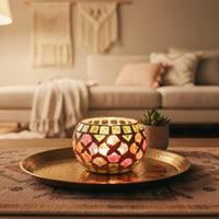 Bougeoir mosaïque marocain
