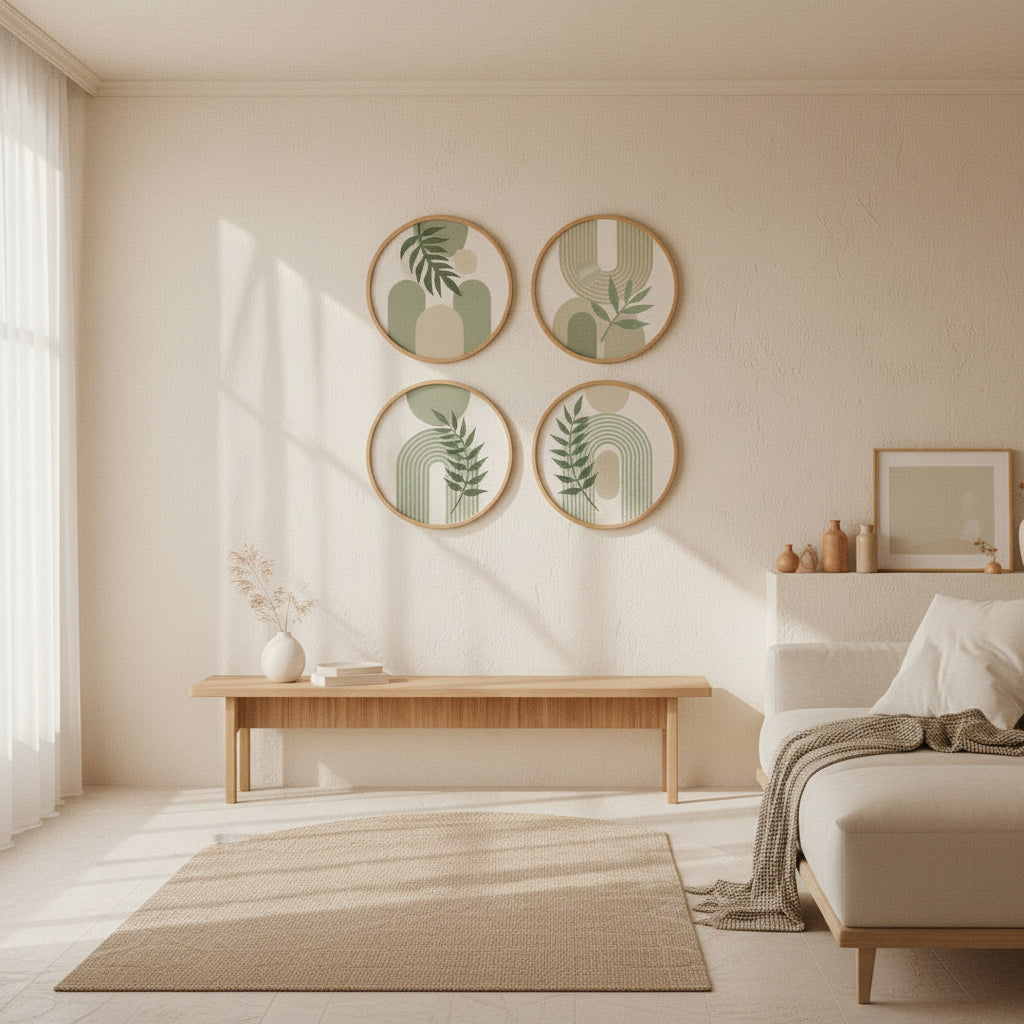 Lot de 4 décorations murales en bois